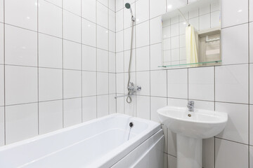 modern bathroom room with toilet and washing machine