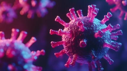 Vibrant Abstract Representation of Microscopic Elements