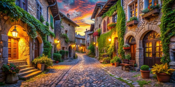 Surreal Medieval French Village: Perouges, Lyon, Fantasy Architecture, Dreamlike Scenery