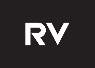 RV letter logo and initial logo design