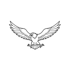 Obraz premium High-Quality Eagle Line Art Illustration with Powerful Expression