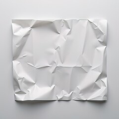Obraz premium Crumpled white paper sheet on flat background