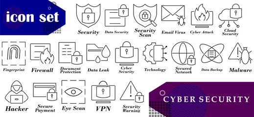 Ideal icon set for digital security projects, software applications, technology company branding, infographics, business presentations, etc.