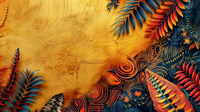 African aesthetics: textures and colors with deep roots, space for text, space for copy