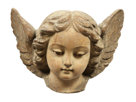 Beautiful angel sculpture with serene expression