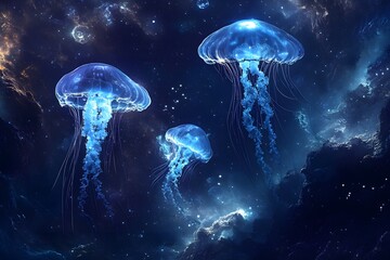 Cosmic Jellyfish Swim Through Nebula