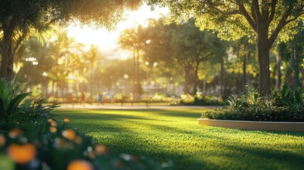 Obraz premium A calm park scene with children.