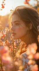 Fototapeta premium Beauty in a flower field.