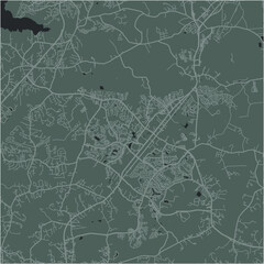 Map of Waldorf in Maryland in a smooth dark style. Contains layered vector with roads water, parks, etc.