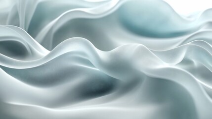 Obraz premium Elegant flowing light blue fabric waves.