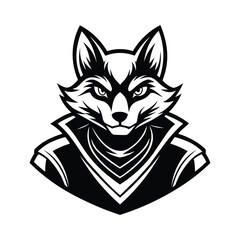 A mascot logo of a smart fox design