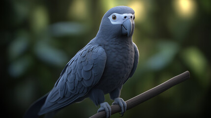Obraz premium Grey Parrot Portrait in a Vibrant Tropical Setting