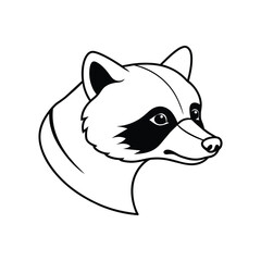 A raccoon head silhouette