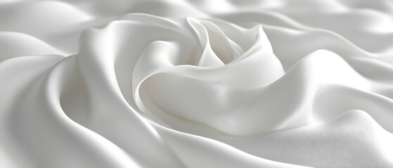 Fototapeta premium White silk fabric swirling elegantly.