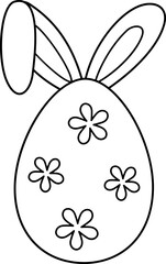 Easter egg with bunny ears outline.
Cute patterned Easter eggs with bunny ears coloring page.
Transparent background.