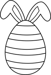 Easter egg with bunny ears outline.
Cute patterned Easter eggs with bunny ears coloring page.
Transparent background.