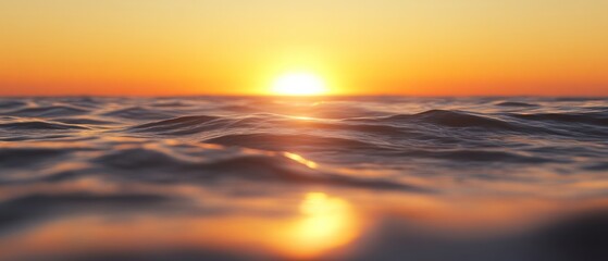 Obraz premium Golden Sunset Over the Ocean.