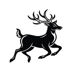 deer running silhouette vector