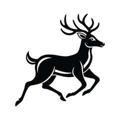 deer running silhouette vector