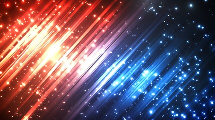 Fototapeta premium Abstract Red And Blue Diagonal Light Streaks Background