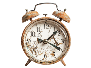 Vintage alarm clock with a rustic design