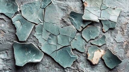 Scattered broken pottery shards.