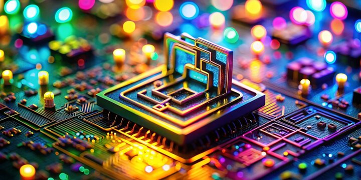 Tilt-Shift Miniature XOR Gate Logic Circuit Diagram