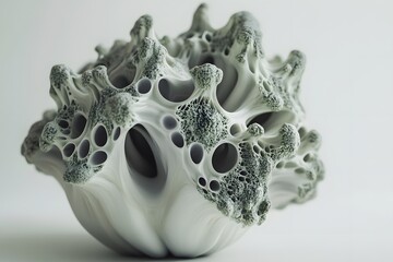 Abstract 3D Forms:  Organic Sculptures in Grey