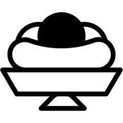 Vector Icon Banana Split, desserts, food, ice cream, split