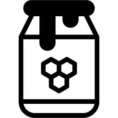 Vector Icon honey jar, organic, pot, healthy, food, bee