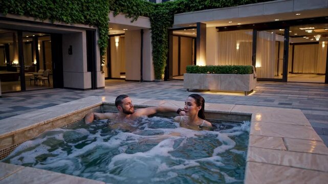 Intimate Moments in a Spa Jacuzzi