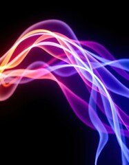 a colorful smoke trail on a black background