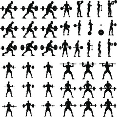 Fototapeta premium body builder man vector illustration, Strength Training Workout, Fitness Exercise Icon, gym icon set, 