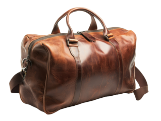 Classic brown leather travel bag for stylish trips