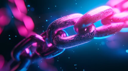 Rotating Chain Visuals in Digital Technology Environment