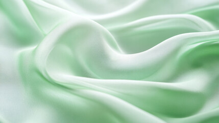 Fototapeta premium Soft green fabric flowing gently in natural light creating a serene atmosphere