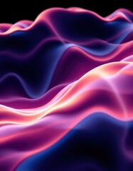 Fototapeta premium a purple and blue wave with a black background