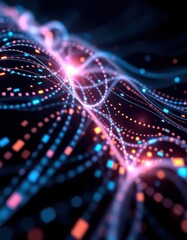 abstract background with glowing lines and dots