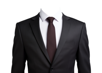 Black suit with tie on white background