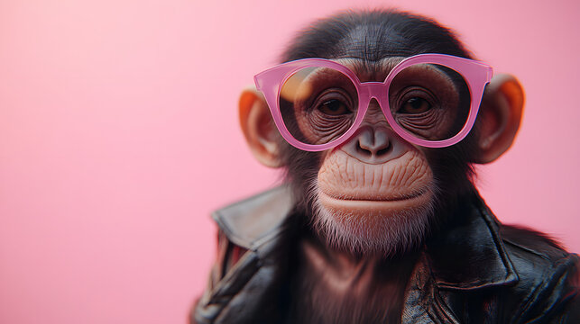 A Vibrant Birthday Party Invite Featuring a Glamorous Ape in High-End Fashion Couture, Perfect for Spicing Up Your Celebrations