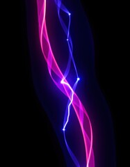 Obraz premium a pink and blue wave of light on a black background