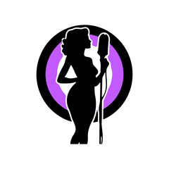 silhouette of a women singing