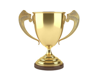 Prominent golden trophy with wings