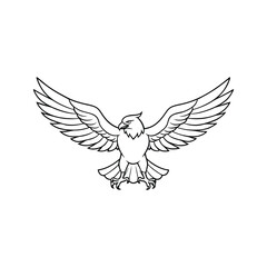 Obraz premium Detailed Eagle Outline Design Perfect for Tattoo and Logos