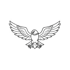 Obraz premium Detailed Eagle Outline Design Perfect for Tattoo and Logos