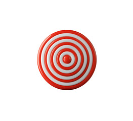 3D red and white target bullseye icon symbolizing accuracy and precision, commonly used in goal setting and marketing concepts. Isolated on transparent background, png.