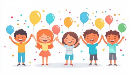 Fototapeta premium Joyful Celebration at Local Festival with Balloons