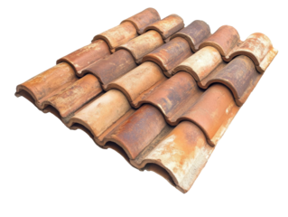 Roof tiles displayed in various earthy tones