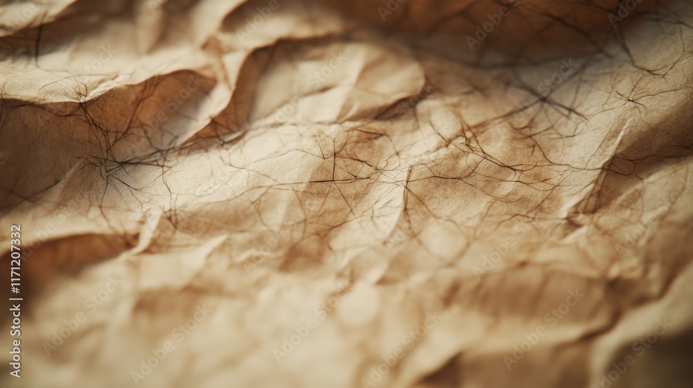 Aufkleber A close-up of crumpled, textured paper showcasing intricate lines and patterns.