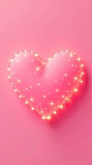 Obraz premium Sparkling heart on pink background celebrating international women's day march 8 and honoring mother's day with love and appreciation